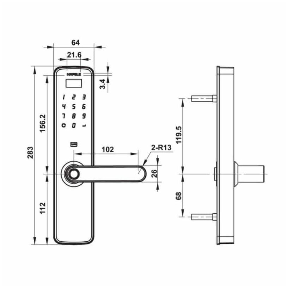Khóa điện tử Hafele DL7100 912.05.498
